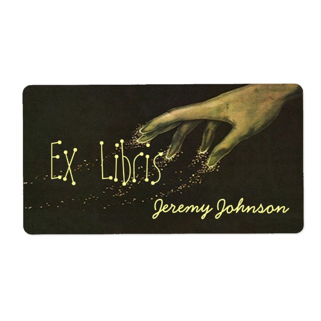 Bokskylt Magic Magician Ex Libris Bok Namn etikett Fraktsedel (Framsidan)