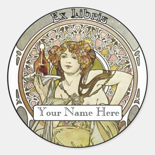 Bokskylt Runt Klistermärke (Framsida)