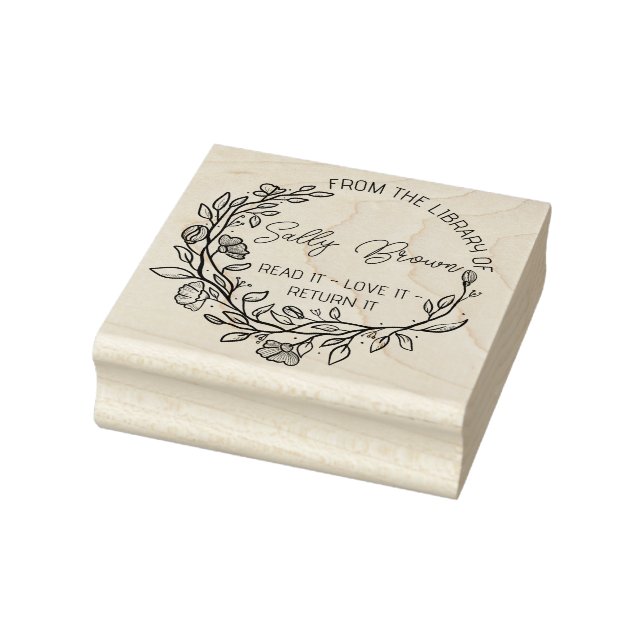 Bokskylten Bok bibliotek bok frimärke Anpassningsb Stämpel (Stämpel)
