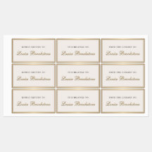 Bokskylten Guld Bibliotek om återgång till etikett