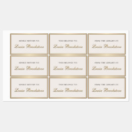 Bokskylten Guld Bibliotek om återgång till etikett