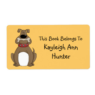 Bokskyltsetikett för bulldog fraktsedel