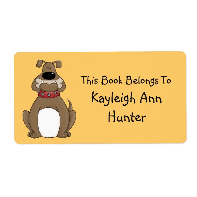 Bokskyltsetikett för bulldog fraktsedel (Framsidan)