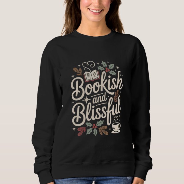 Bokslukande och salig julstämning t shirt (Framsida)