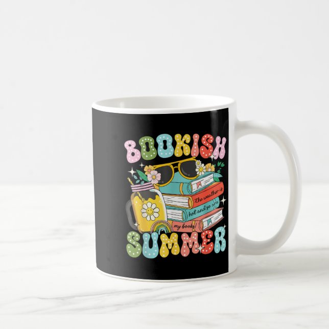 Bokslukande sommartrendig kärlek till läsning för  kaffemugg (Höger)