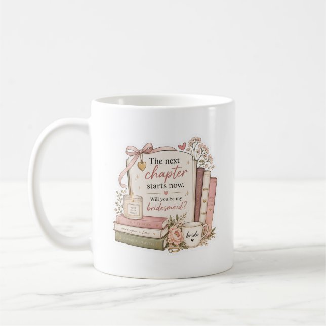 Bokslukande Vill du vara min brudtjänsteflicka Kaffemugg (Vänster)