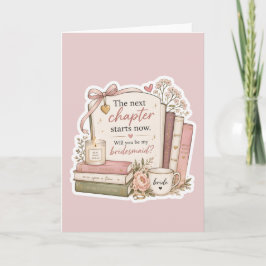 Bokslukande Will You Be My Bridesmaid-kort Kort