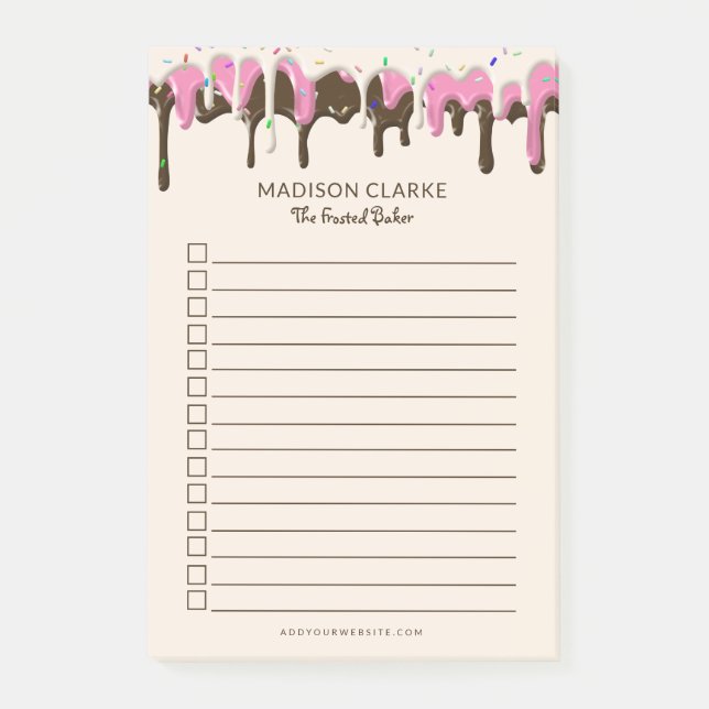 Bokst.noter för bakade varor - bakverk post-it block (Framsida)