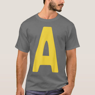 Bokstav A Alfabet Gul På Röd Halloween Kostym T Shirt