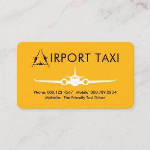 Bokstav-A Flygplats Taxi Tjänst Visitkort