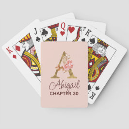 Bokstav A Guldmonogram Rosa Rosor Casinokort