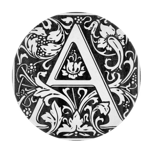 Bokstav A medeltida monogram Art Nouveau (Framsidan)