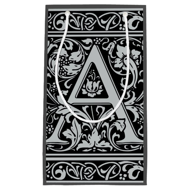 Bokstav A medeltida monogram Art Nouveau (Framsidan)