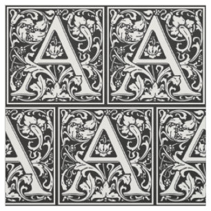 Bokstav A medeltida monogram Art Nouveau Tyg