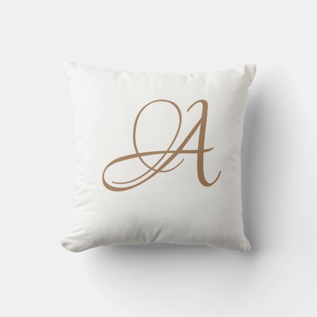 Bokstav A Monogram Initial Anpassad Kudde (Framsida)