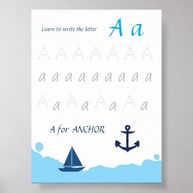 Bokstav A Spårningsaffisch för Barn | A är för Ank Poster (Framsidan)