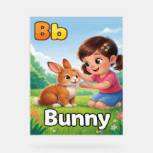 Bokstav B Alfabet Poster – B är för Kanin – Söt