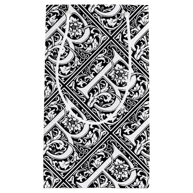 Bokstav B Medeltida Monogram Art Nouveau (Framsidan)