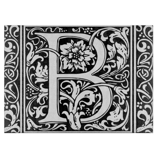 Bokstav B Medeltida Monogram Art Nouveau (Framsidan)