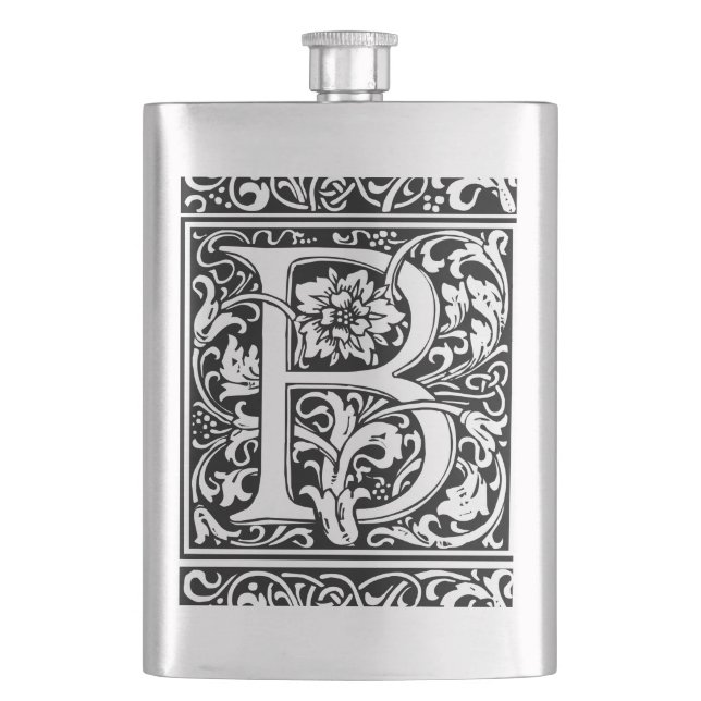 Bokstav B Medeltida Monogram Art Nouveau Fickplunta (Framsidan)