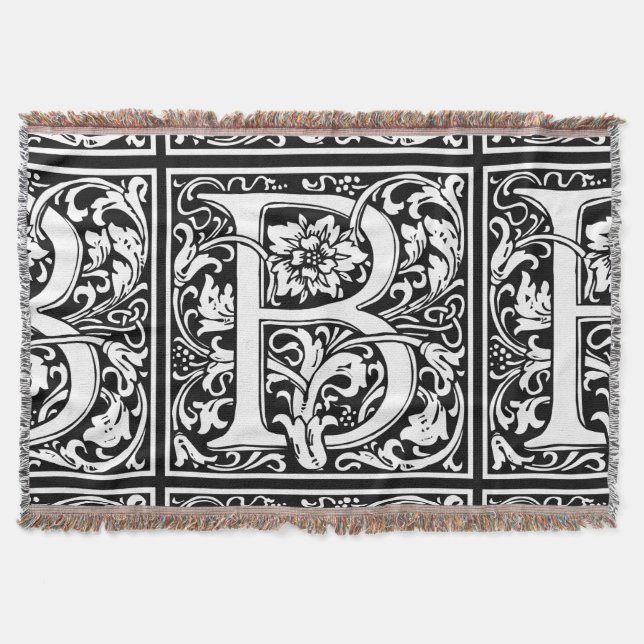 Bokstav B Medeltida Monogram Art Nouveau Mysfilt (Framsidan)