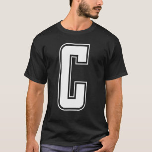 Bokstav C Stor Alfabet Initial Cheerleading Enhörn T Shirt