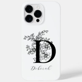 Bokstav D namn i botaniskt blomster monogram