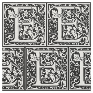 Bokstav E medeltida monogram Art Nouveau Tyg