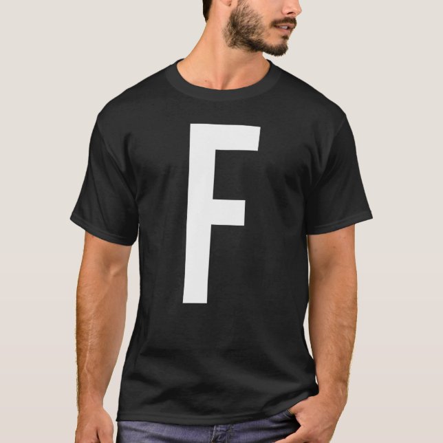 BOKSTAV F ALFABET MONOGRAM INITIAL T SHIRT (Framsida)