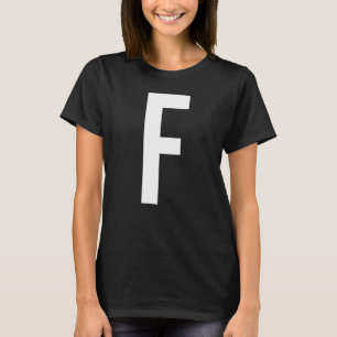 BOKSTAV F ALFABET MONOGRAM INITIAL T SHIRT