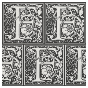 Bokstav F medeltida monogram Art Nouveau Tyg