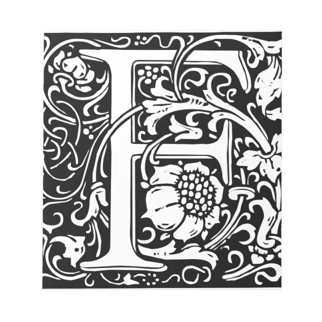 Bokstav F medeltida monogram vintage initial Anteckningsblock (Framsida)
