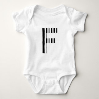 BOKSTAV F STreckkod Första Initial Streckkodsmönst Tee Shirt