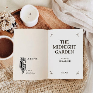 Bokstav G Botanisk Ex Libris Bokmärke Stämpel
