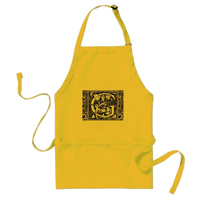 Bokstav G medeltida monogram Art Nouveau Förkläde (Framsidan)