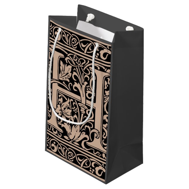 Bokstav H medeltida monogram Art Nouveau (Baksidan Vinklad)