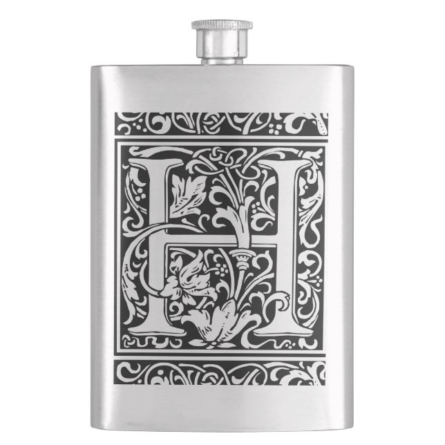Bokstav H medeltida monogram Art Nouveau Fickplunta (Framsidan)