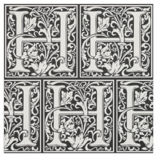 Bokstav H medeltida monogram Art Nouveau Tyg