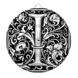 Bokstav I medeltida monogram Art Nouveau Darttavla