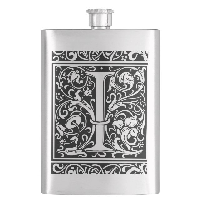 Bokstav I medeltida monogram Art Nouveau Fickplunta (Framsidan)