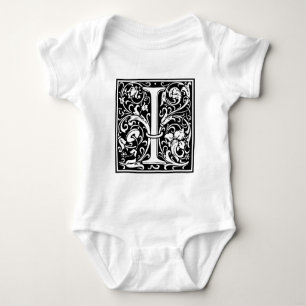 Bokstav I Medeltida Monogram Art Nouveau Tee Shirt
