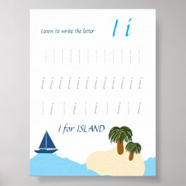 Bokstav I Spårningsaffisch för Barn Poster