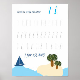 Bokstav I Spårningsaffisch för Barn Poster