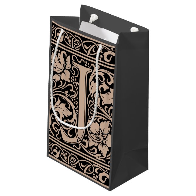 Bokstav J medeltida monogram Art Nouveau (Baksidan Vinklad)