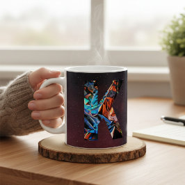 Bokstav K Holografisk Kosmisk Galax Initial Kaffemugg