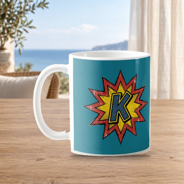 Bokstav K Seriebubbla Monogram Första Mugg (Skapare uppladdad)