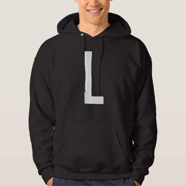 BOKSTAV L ALFABET MONOGRAM INITIAL HOODIE (Framsida)