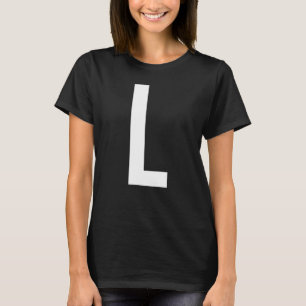 BOKSTAV L ALFABET MONOGRAM INITIAl T Shirt