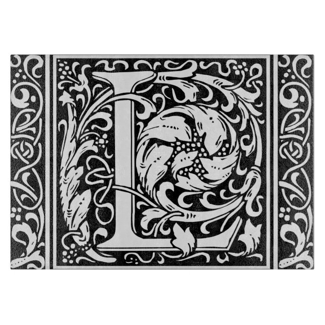 Bokstav L Medeltida Monogram Art Nouveau (Framsidan)