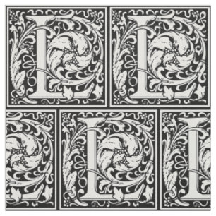 Bokstav L medeltida monogram Art Nouveau Tyg